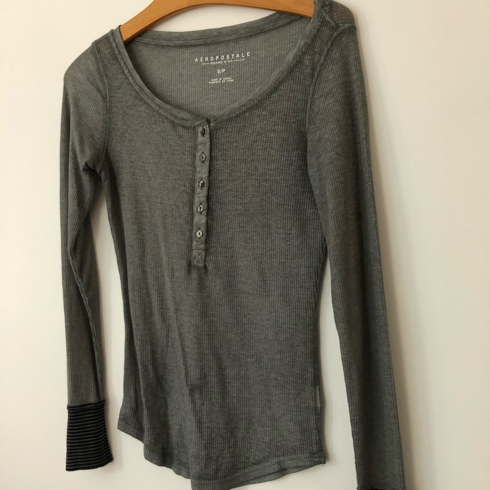 Grey Button Up Long-Sleeve